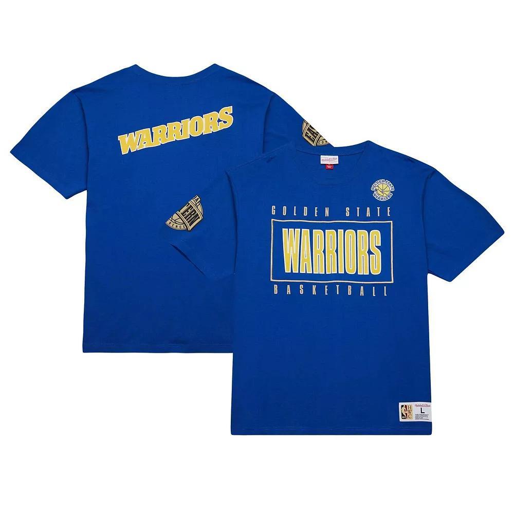 Men's Mitchell & Ness Royal Golden State Warriors Hardwood Classics Team OG 2.0 Premium Vintage Logo T-Shirt, Size: Medium, Blue Product Image