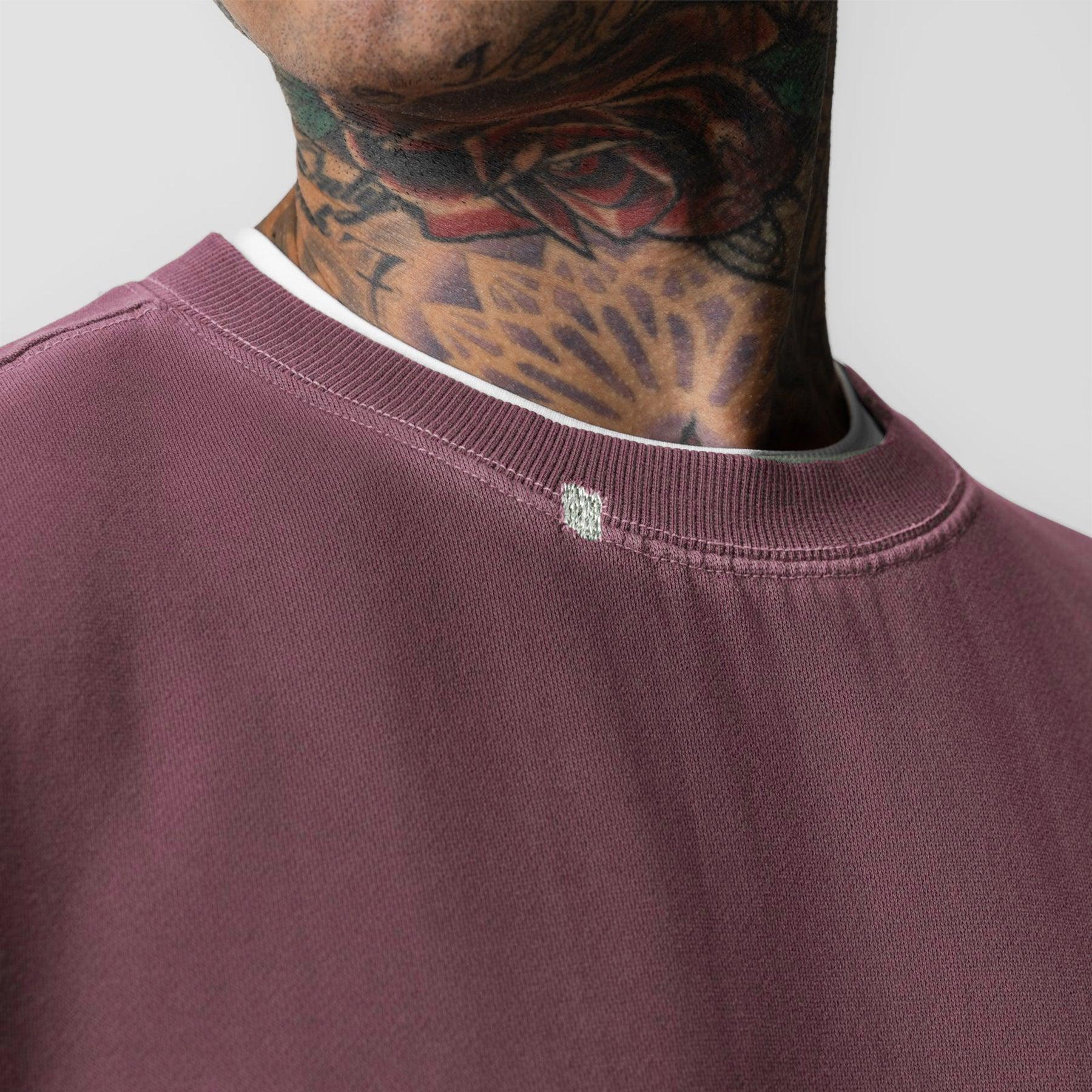 0861. Tech Essential™ Distressed Crewneck - Faded Crimson Product Image