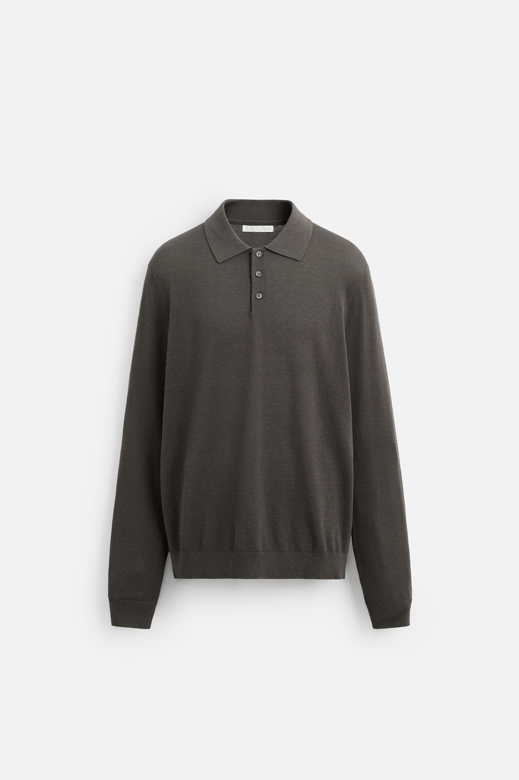 SILK COTTON KNIT POLO Product Image