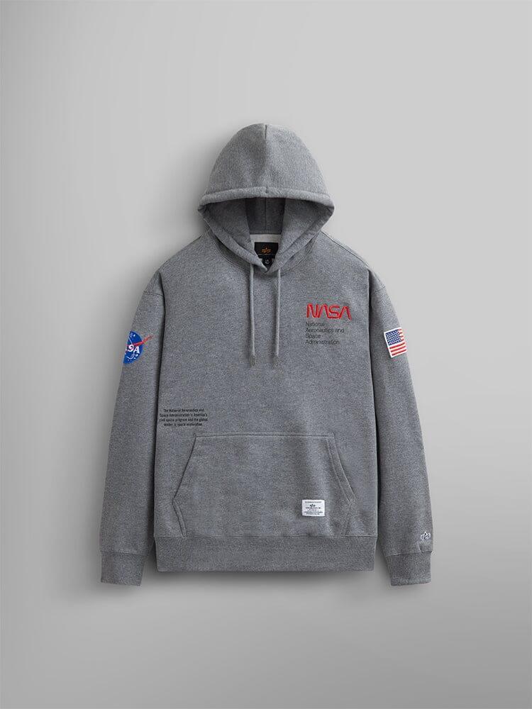 NASA WORM LOGO HOODIE (CHARCOAL) Male Product Image
