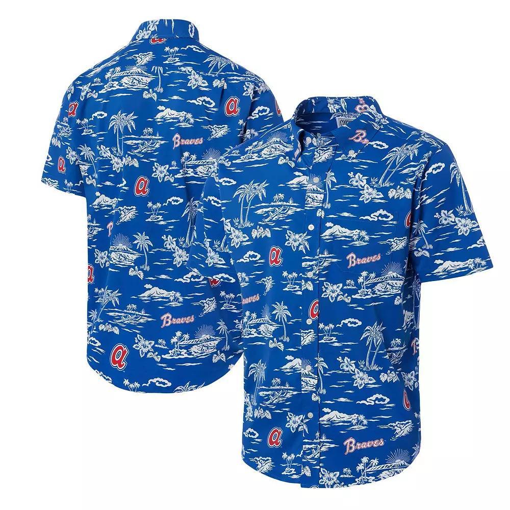 Men's Reyn Spooner Royal Atlanta Braves Cooperstown Collection Kekai Button-Down Shirt, Size: 2XL, Blue Product Image
