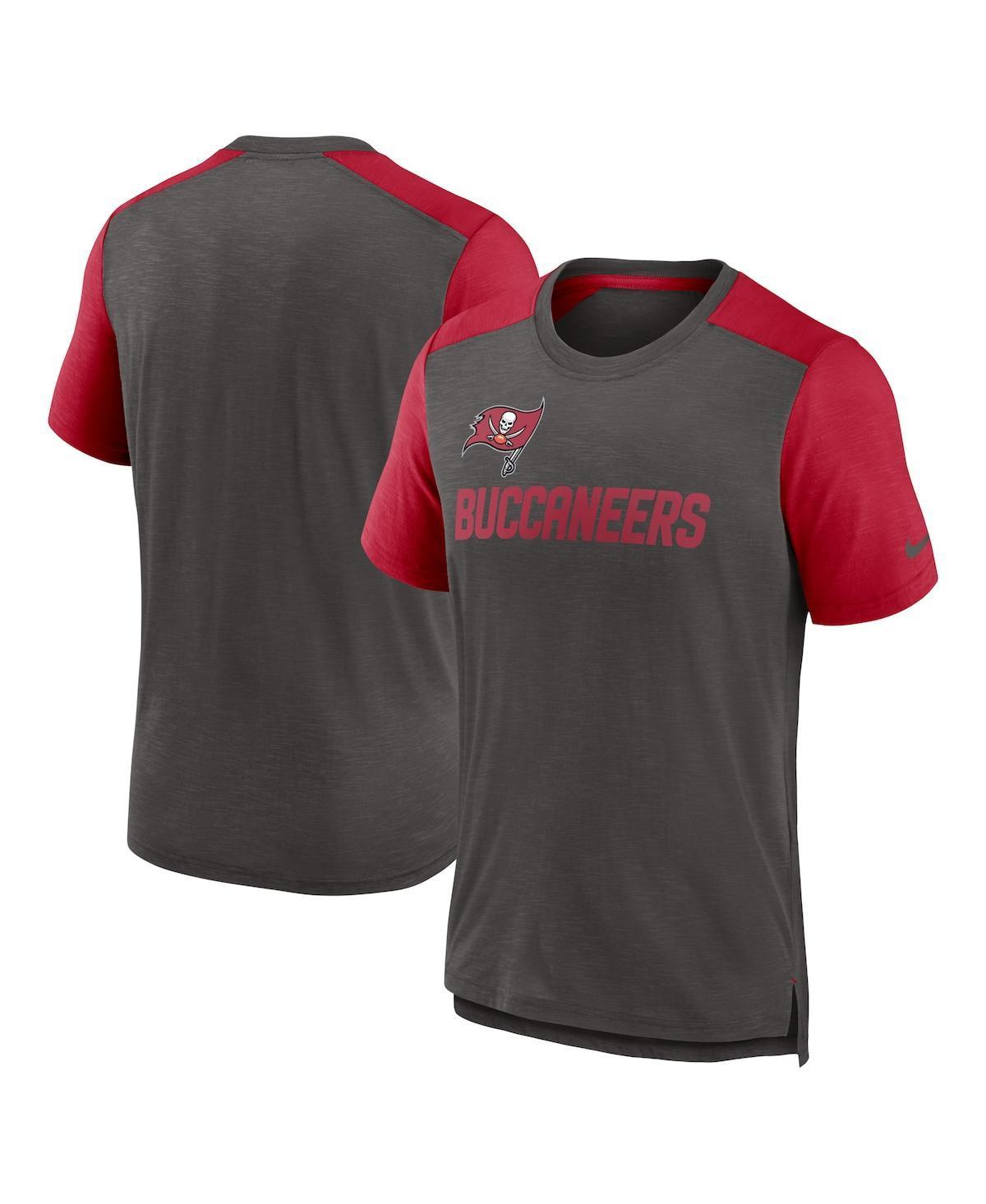 Men's Nike Heathered Black/Heathered Scarlet San Francisco 49ers Color Block Team Name T-Shirt, Size: Small, Charco Product Image