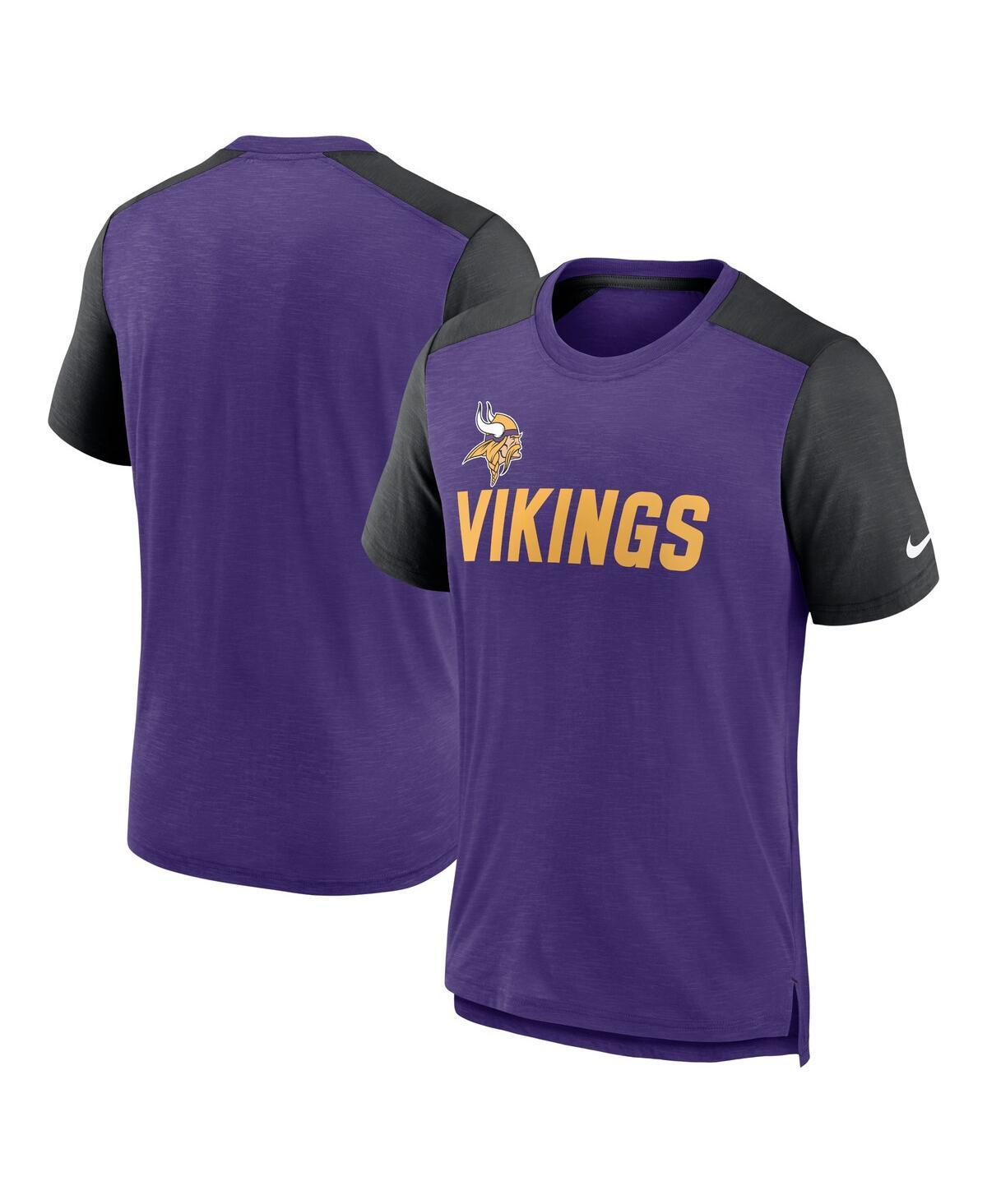 Men's Nike Heathered Purple/Heathered Black Baltimore Ravens Color Block Team Name T-Shirt, Size: Large Product Image