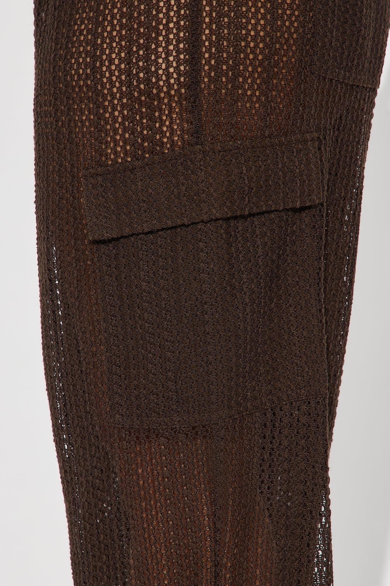Fun Times Crochet Wide Leg Pant - Chocolate Product Image