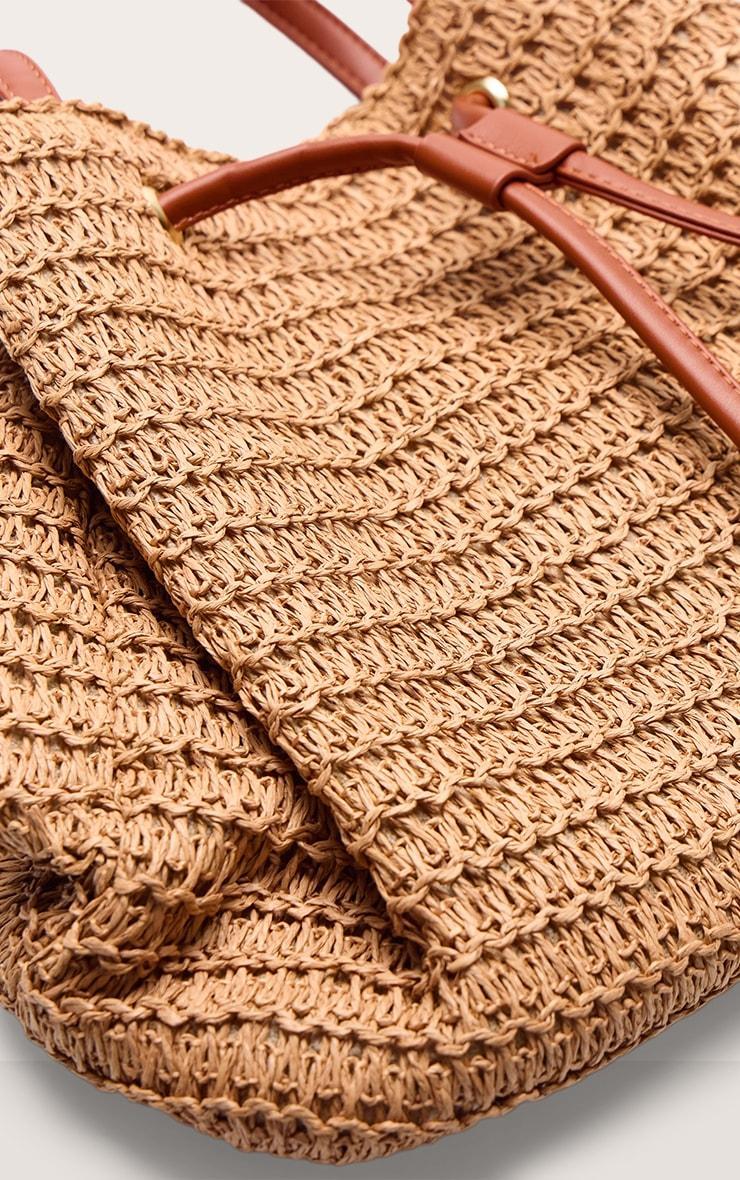 Natural Raffia Drawstring Beach Bag Product Image
