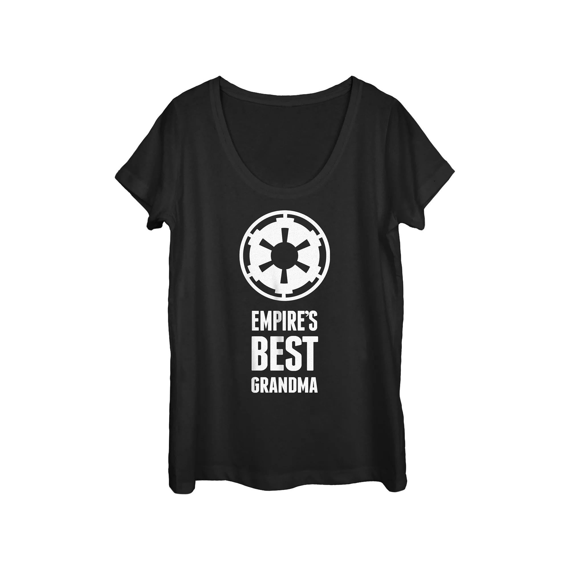Juniors' Star Wars Empire's Best Grandma Empire Logo Scoop Neck Graphic Tee, Girl's, Size: Large, Black Product Image