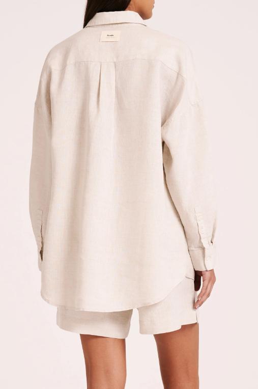 Nude Lucy | Lounge Heritage Linen Shirt | Natural Product Image