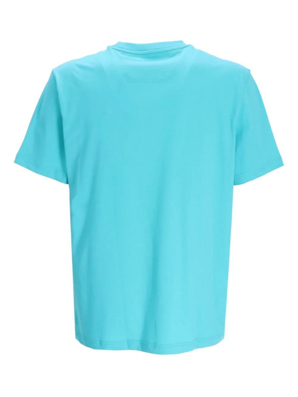HUGO BOSS Logo-print Cotton T-shirt In Blue Product Image