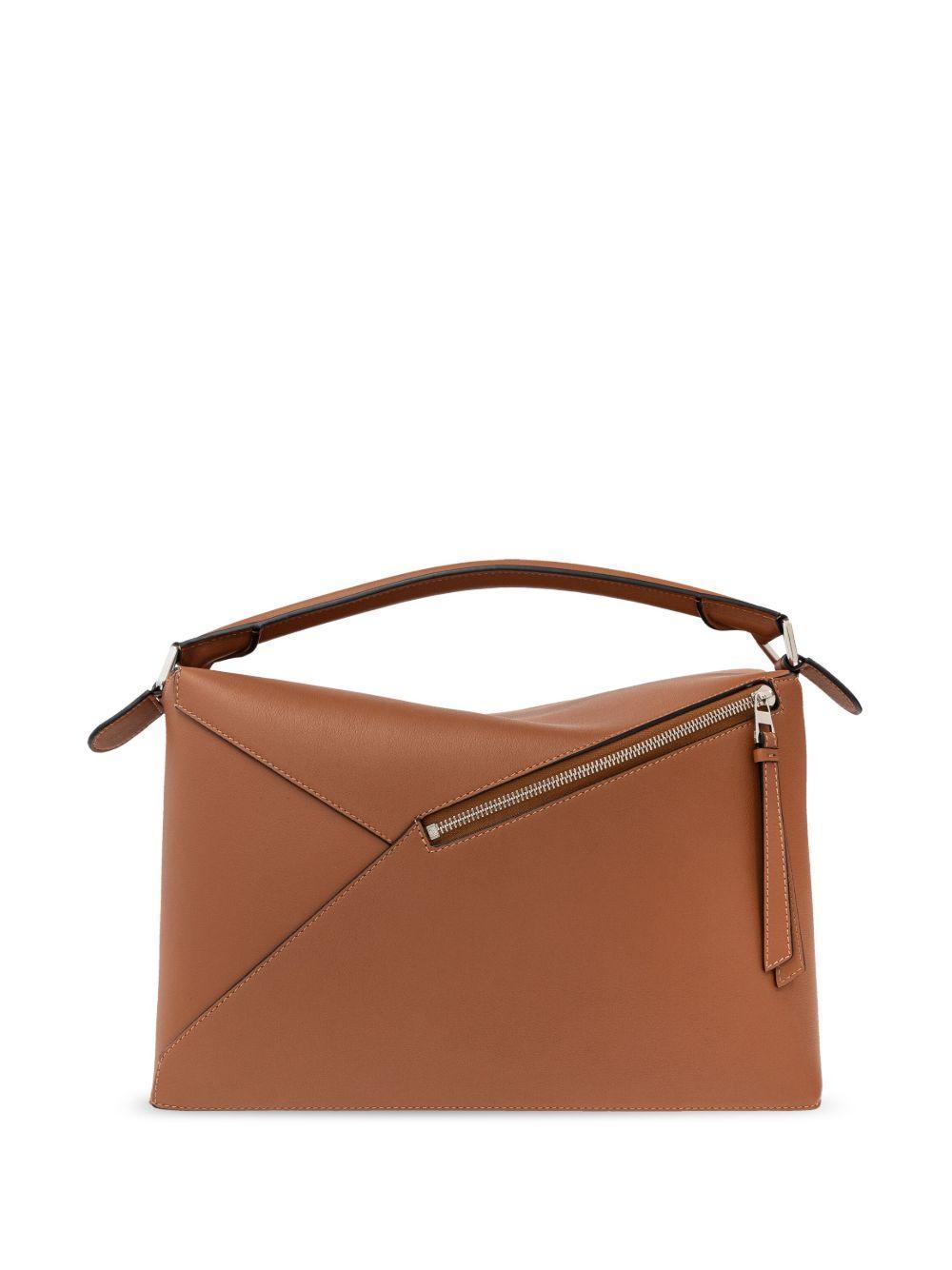 Puzzle leather tote bag Product Image