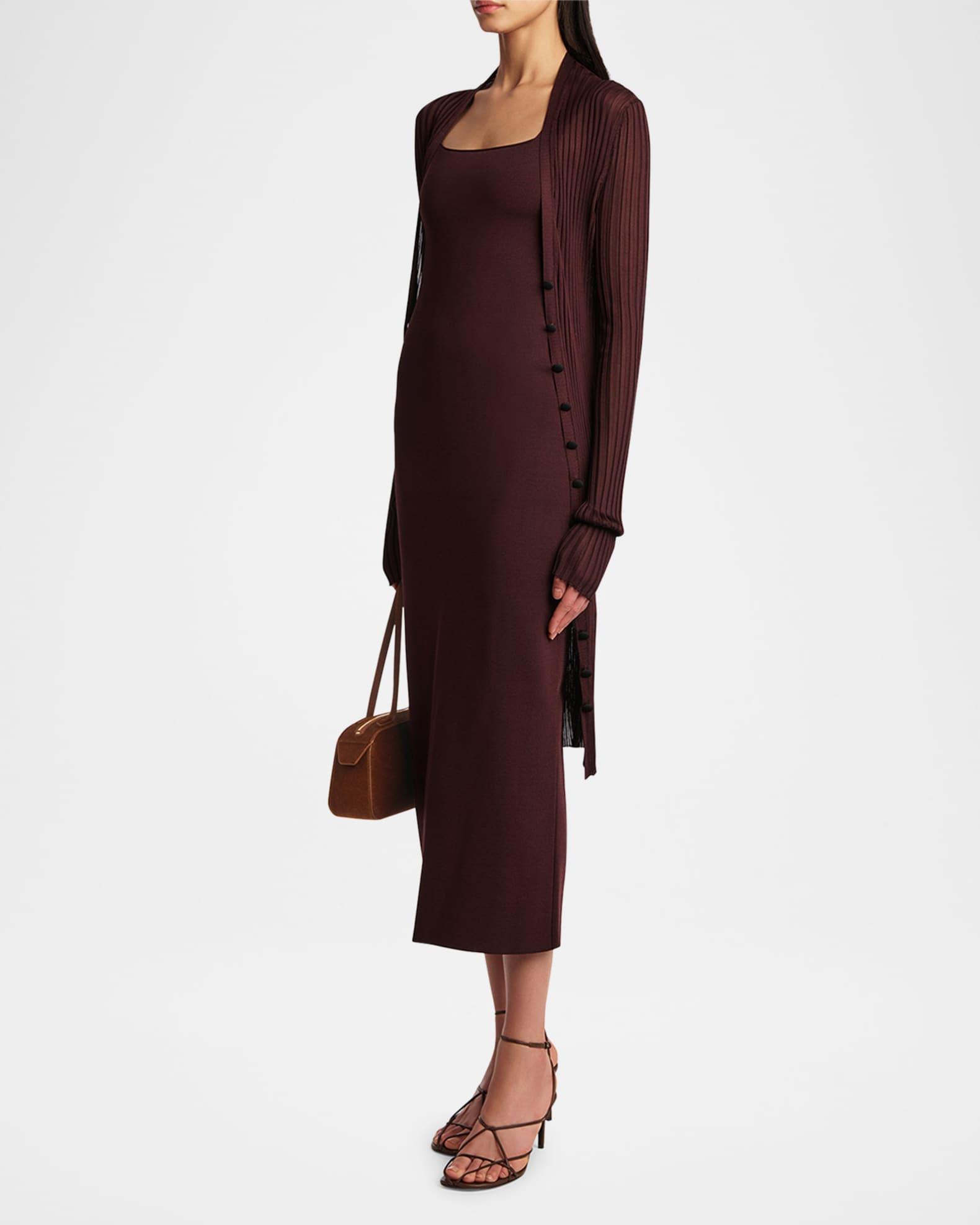 Ramon Wide Rib V-Neck Long Cardigan Product Image