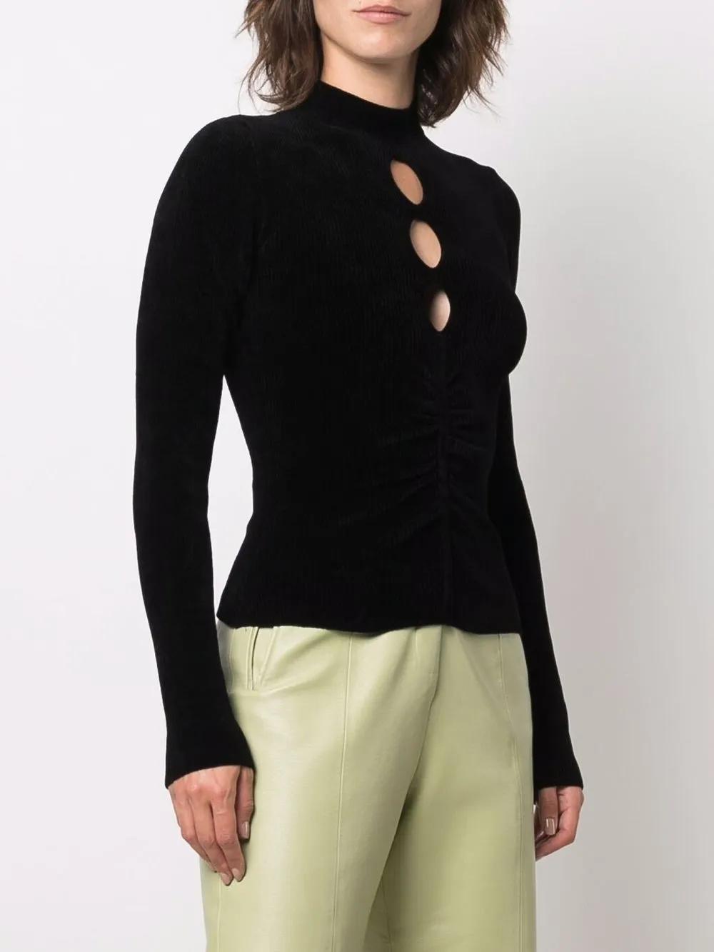 MSGM Cut-out Detail Knitted Top - Atterley In Black Product Image