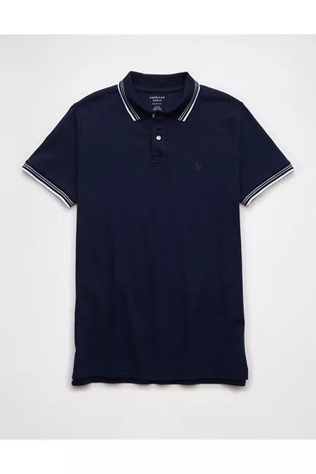 AE Lived-In Stretch Pique Slim Fit Tipped Polo Shirt Men's Product Image