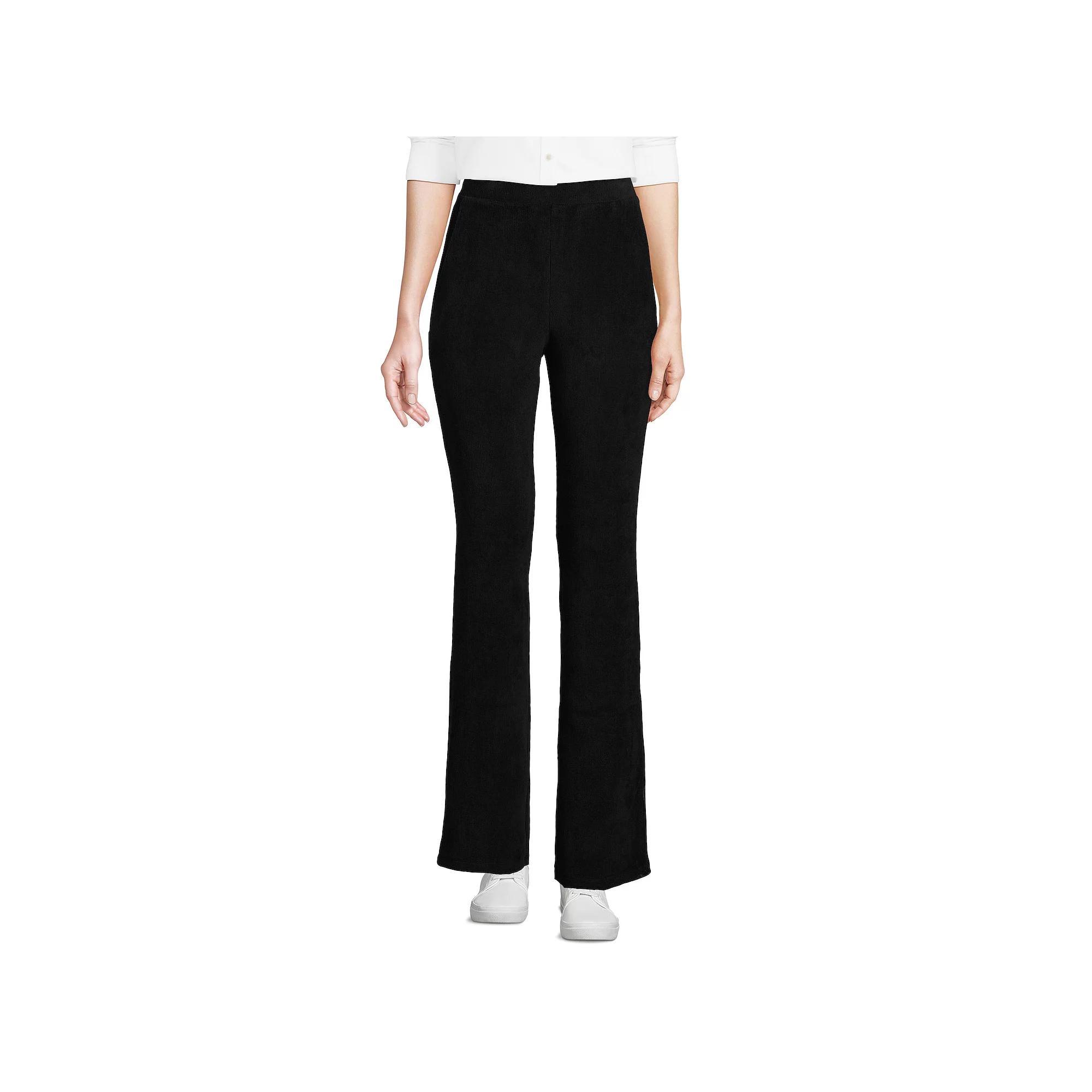 Women's Lands' End Sport Knit High-Rise Corduroy Bootcut Pants, Size: Large, Grey Heather Product Image
