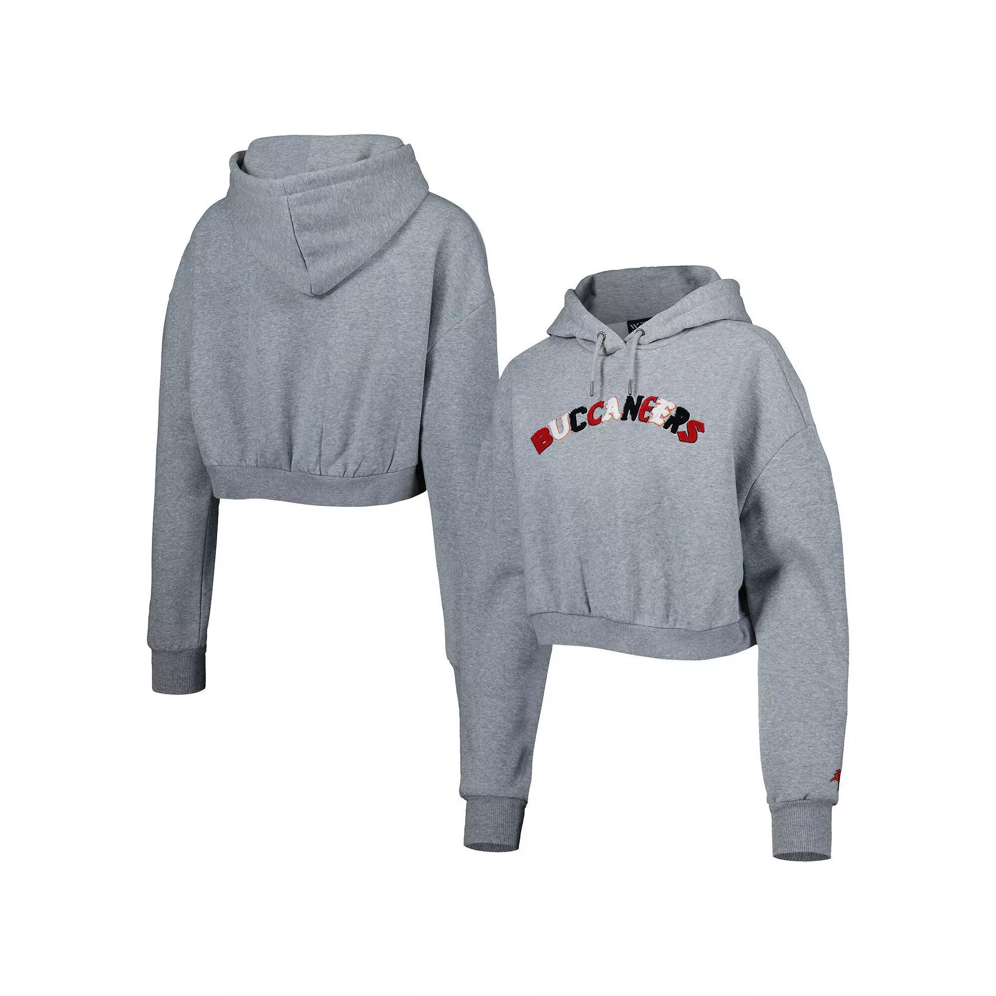 Women's The Wild Collective Gray Tampa Bay Buccaneers Cropped Pullover Hoodie, Size: XL, Grey Product Image