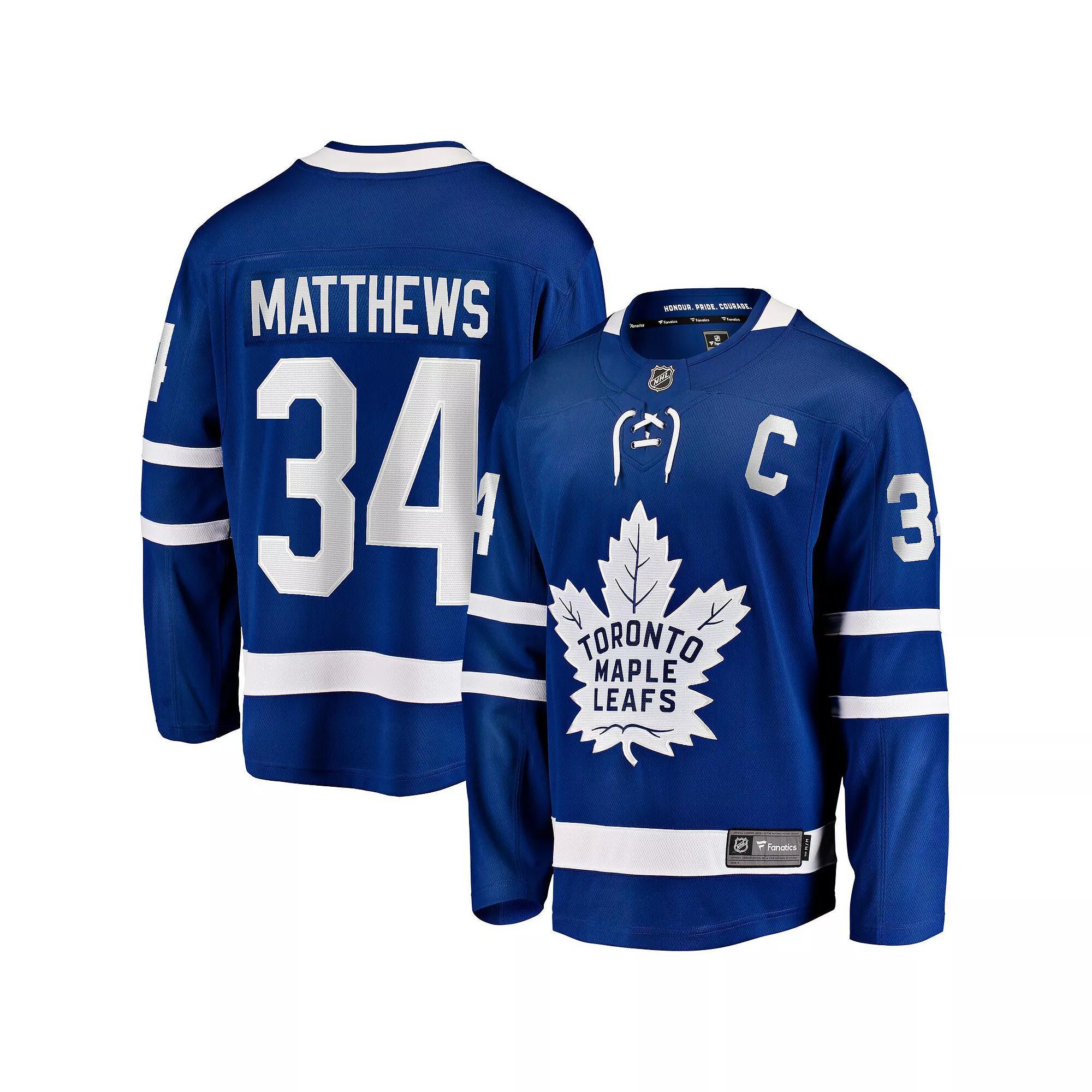 Men's Fanatics Auston Matthews Blue Toronto Maple Leafs Captain Patch Home Breakaway Player Jersey, Size: 3XL, Mpl Blue Product Image