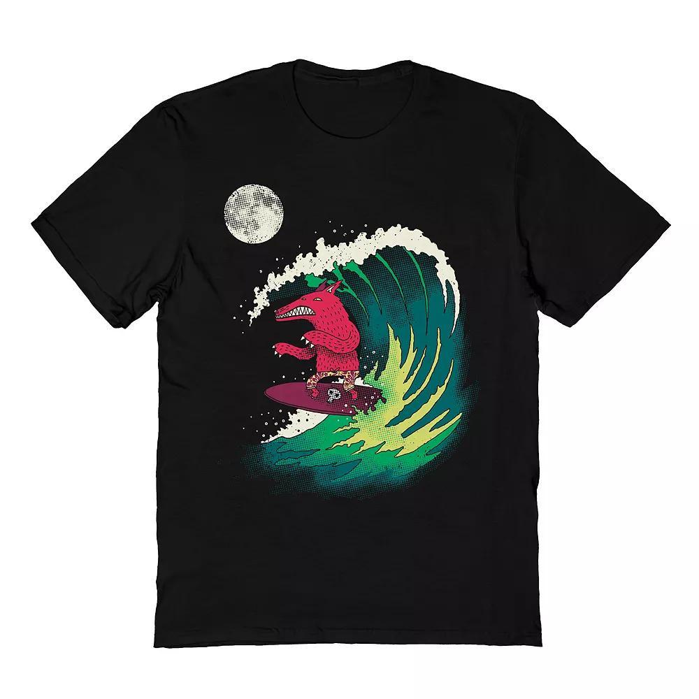 Men's DinoMike Moonlight Surfer Tee, Size: XXL, Black Product Image