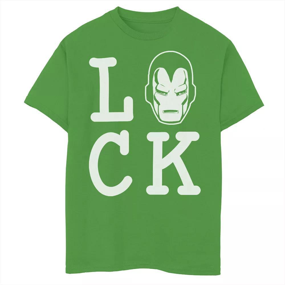Boys 8-20 Marvel Iron Man Lucky St. Patrick's Day Text Graphic Tee, Boy's, Size: Large, Kelly Product Image