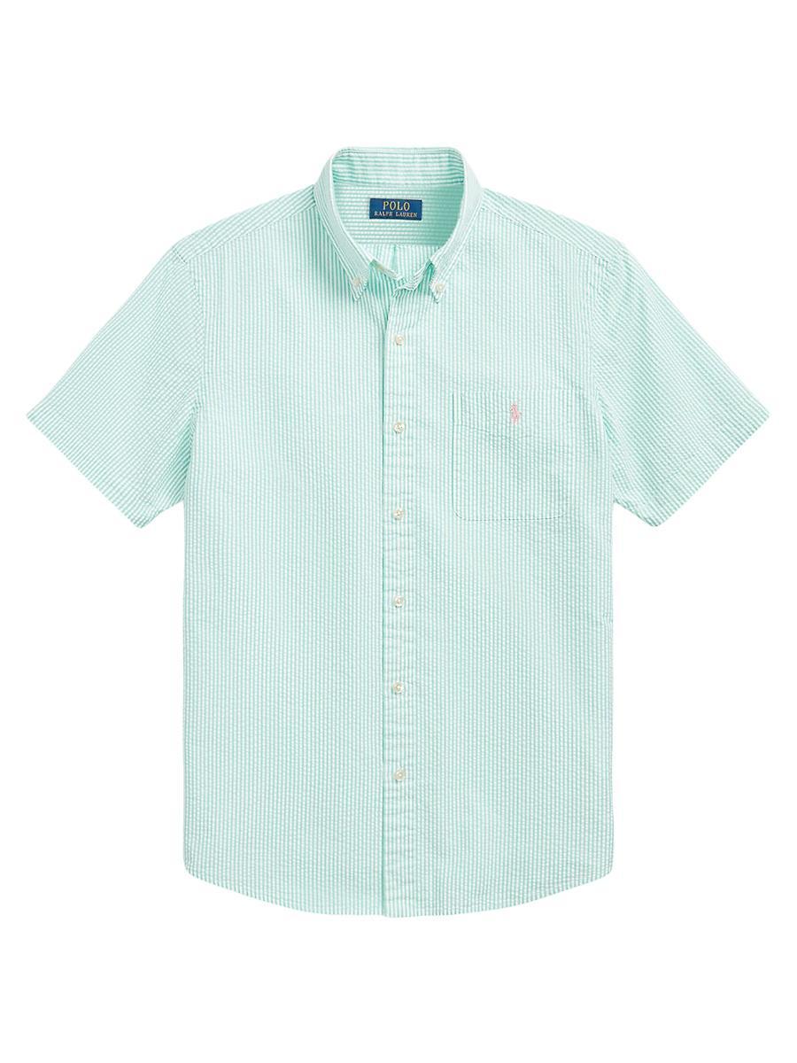 Mens Prepster Seersucker Untucked-Length Shirt Product Image