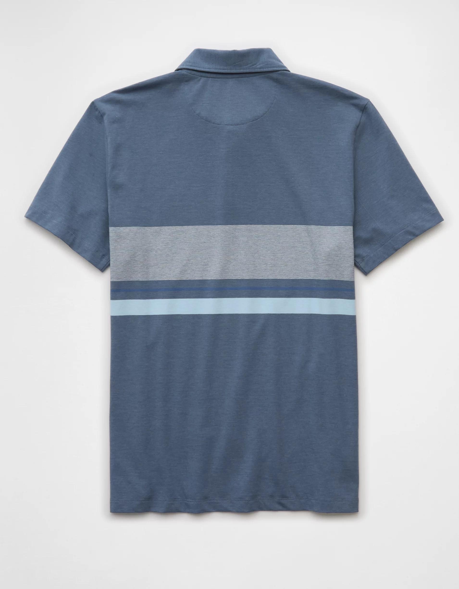 AE 24/7 Club Logo Striped Polo Shirt Product Image