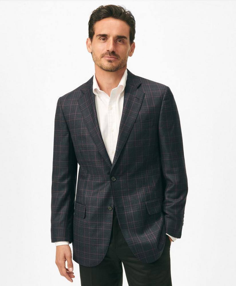 Traditional Fit Checked Sport Coat in Hopsack Wool Product Image