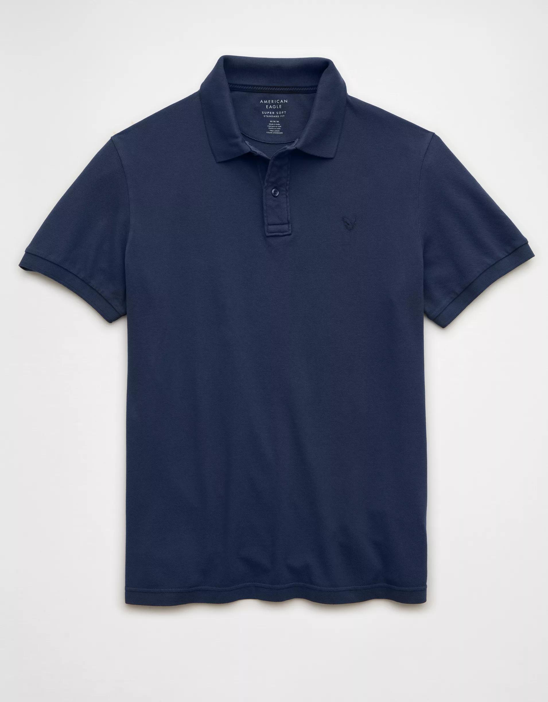AE Lived-In Pique Polo Shirt Product Image