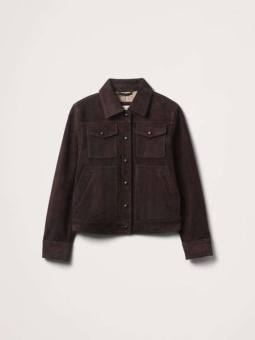 Relaxed Suede Trucker Jacket Product Image