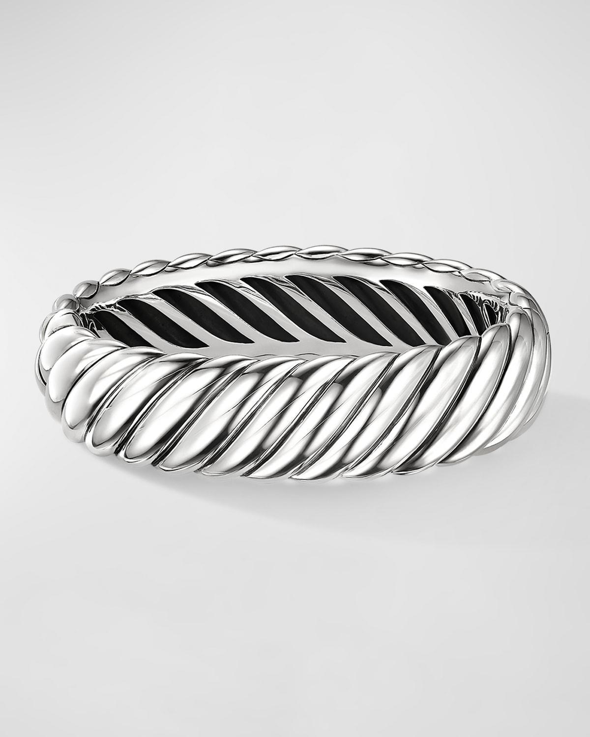 Womens Sculpted Cable Bracelet in Sterling Silver, 17mm Product Image