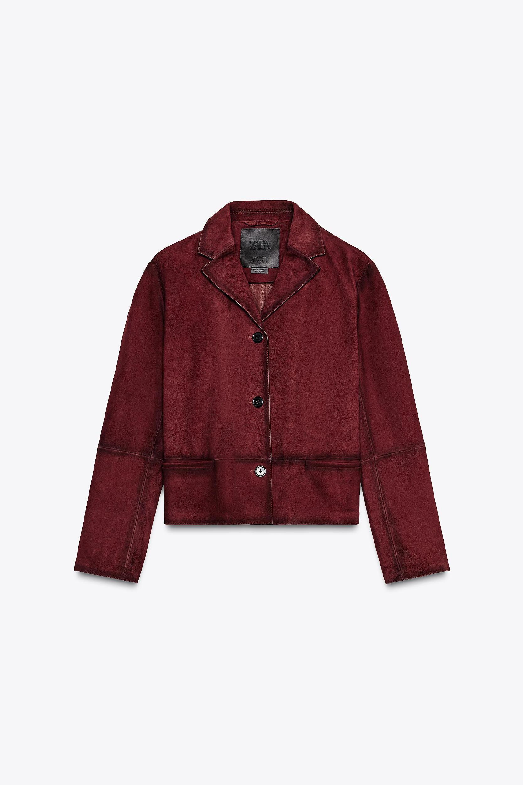 100% SUEDE LEATHER BLAZER ZW COLLECTION Product Image