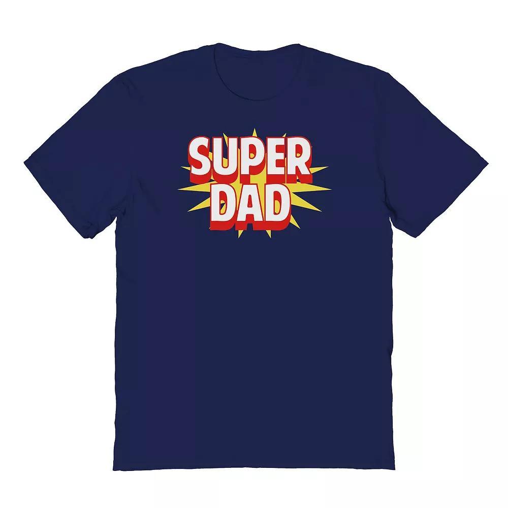 Mens COLAB89 by Threadless Super Dad Fathers Day Graphic Tee Blue Product Image
