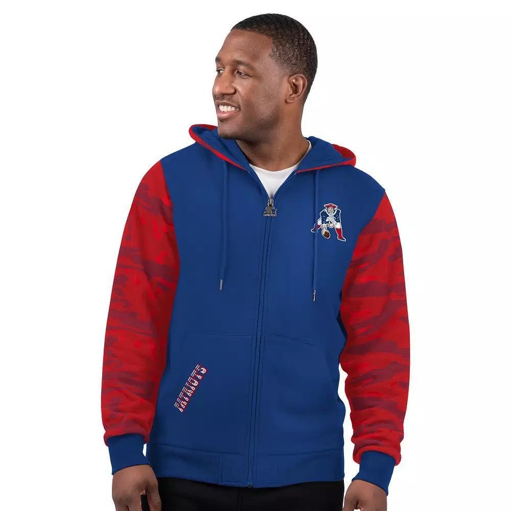 Men's Starter Navy New England Patriots Thursday Night Gridiron Vintage Logo Full-Zip Hoodie, Size: Small, Blue Product Image
