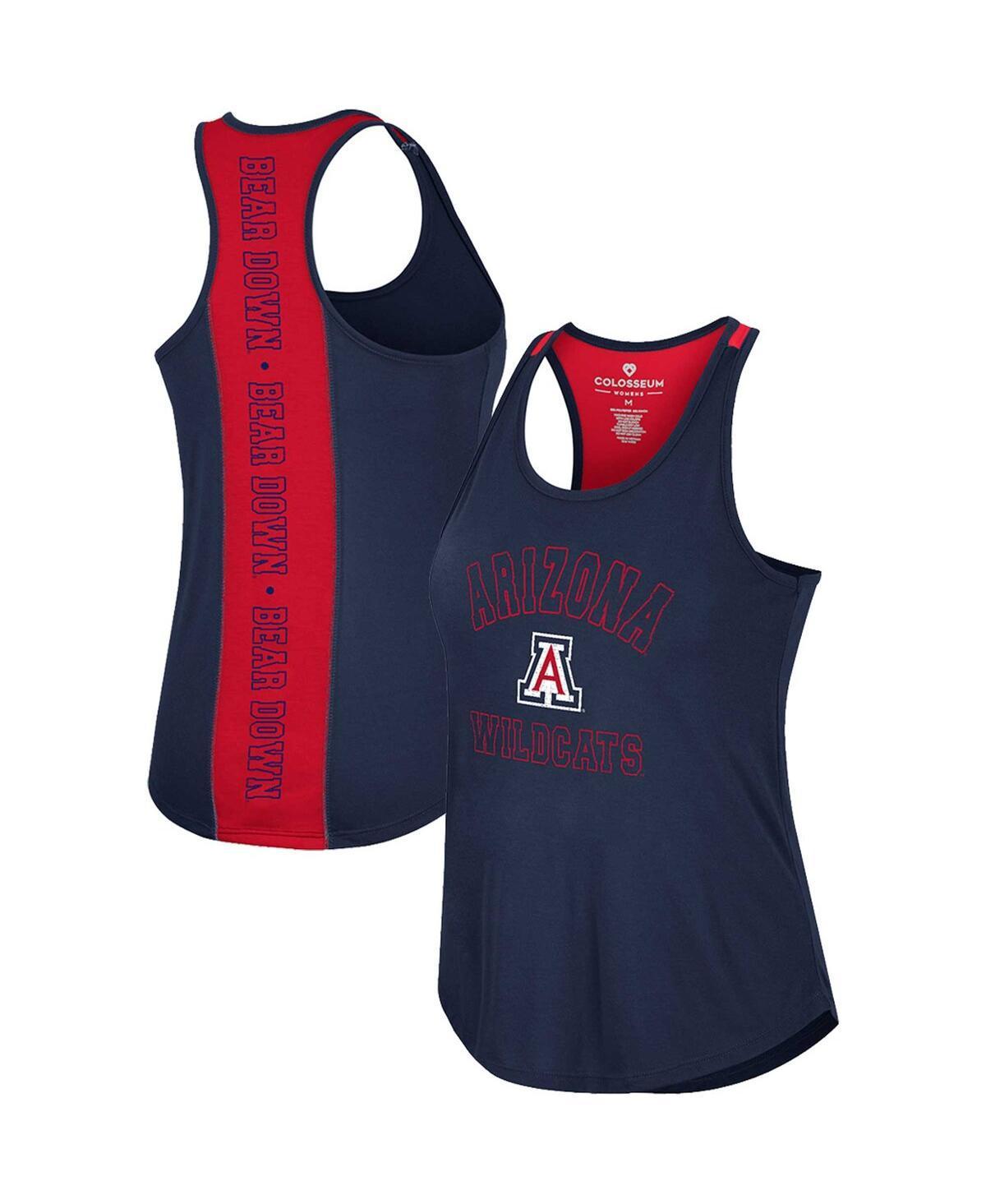 Women's Colosseum Navy Arizona Wildcats 10 Days Racerback Scoop Neck Tank Top, Size: 2XL, Blue Product Image