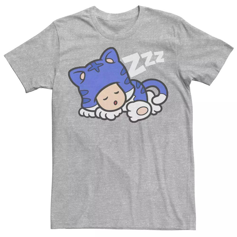 Men's Super Mario 3D World Snooze Tee, Size: Medium, Athletic Grey Product Image