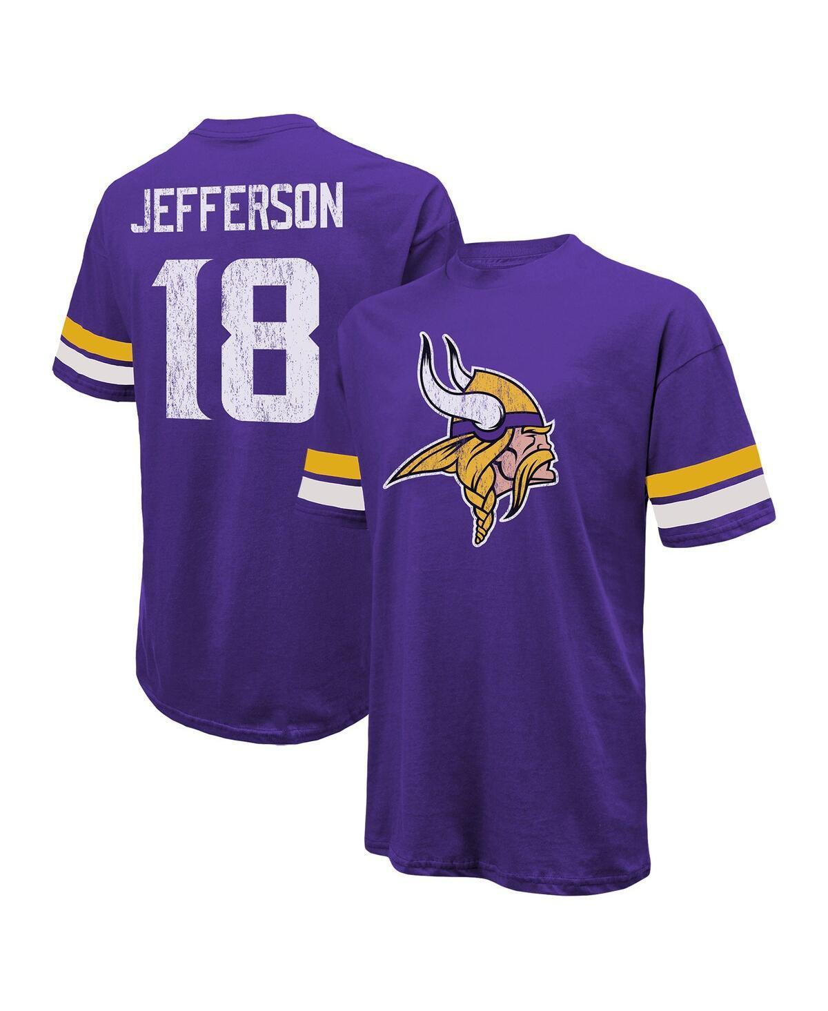 Men's Majestic Threads Justin Jefferson Purple Minnesota Vikings Name & Number Oversize Fit T-Shirt, Size: XL Product Image