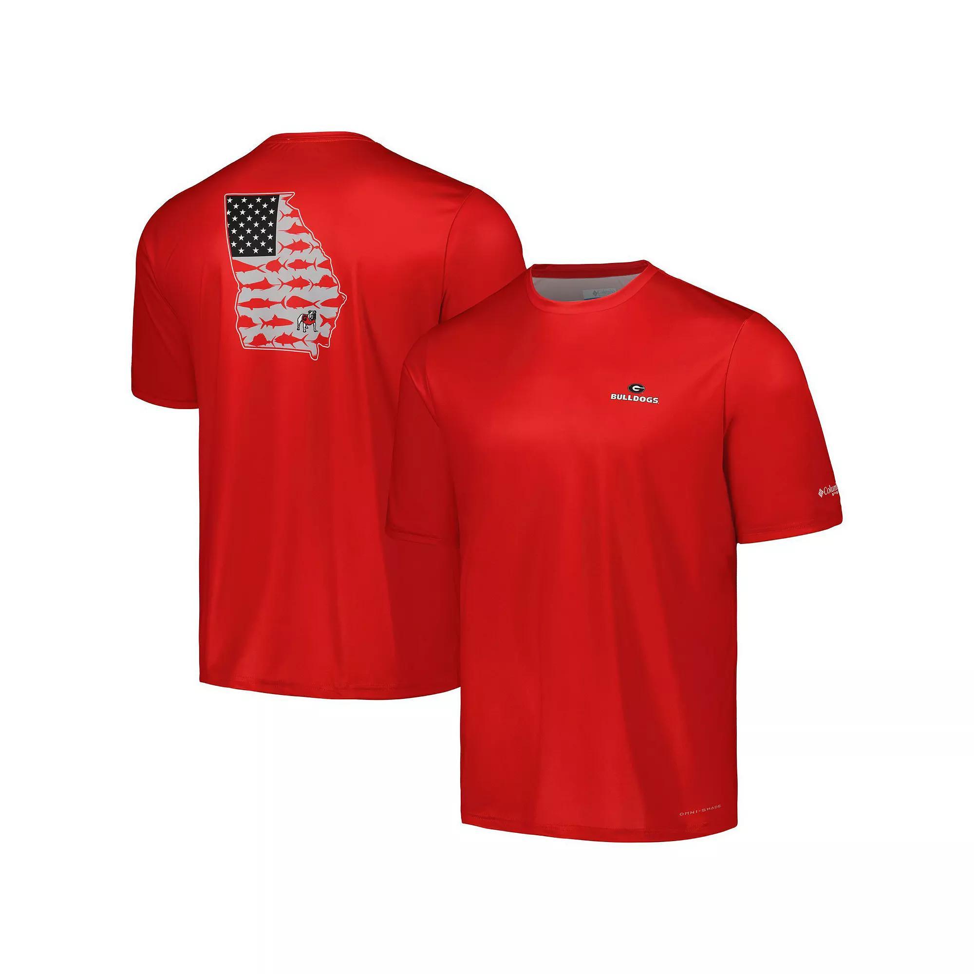 Men's Columbia Red Georgia Bulldogs Terminal Tackle Omni-Shade T-Shirt, Size: XL Product Image
