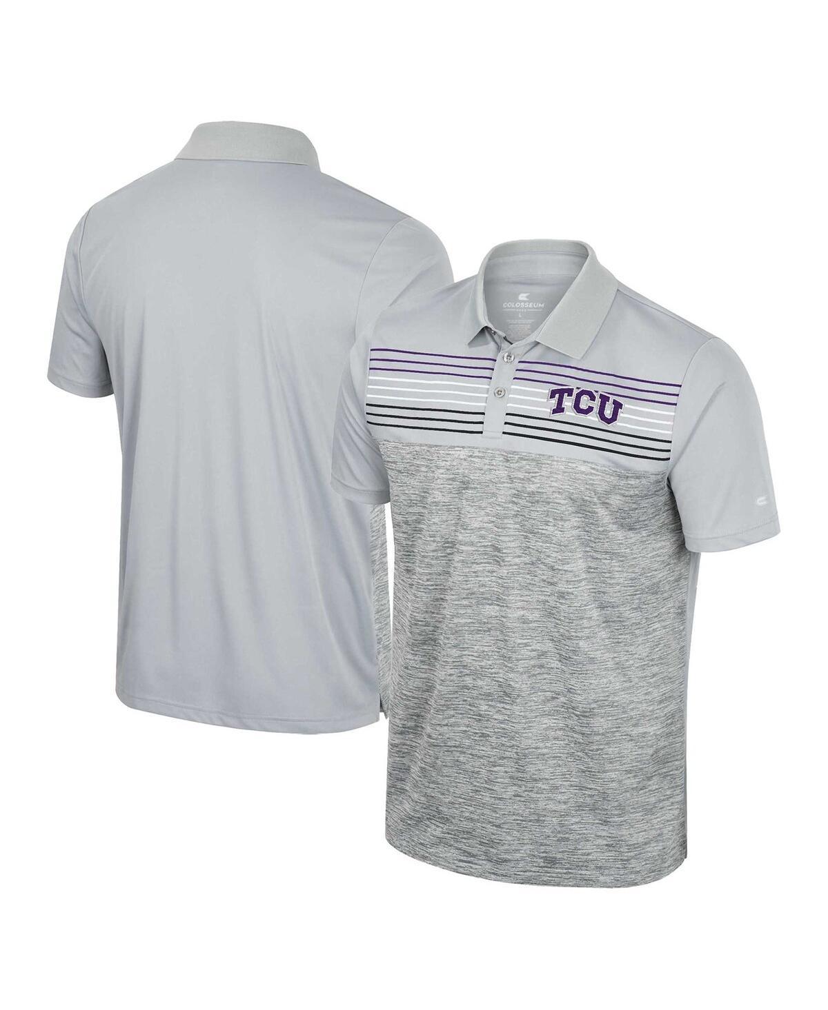 Men's Colosseum Gray TCU Horned Frogs Cybernetic Polo, Size: 2XL, Grey Product Image
