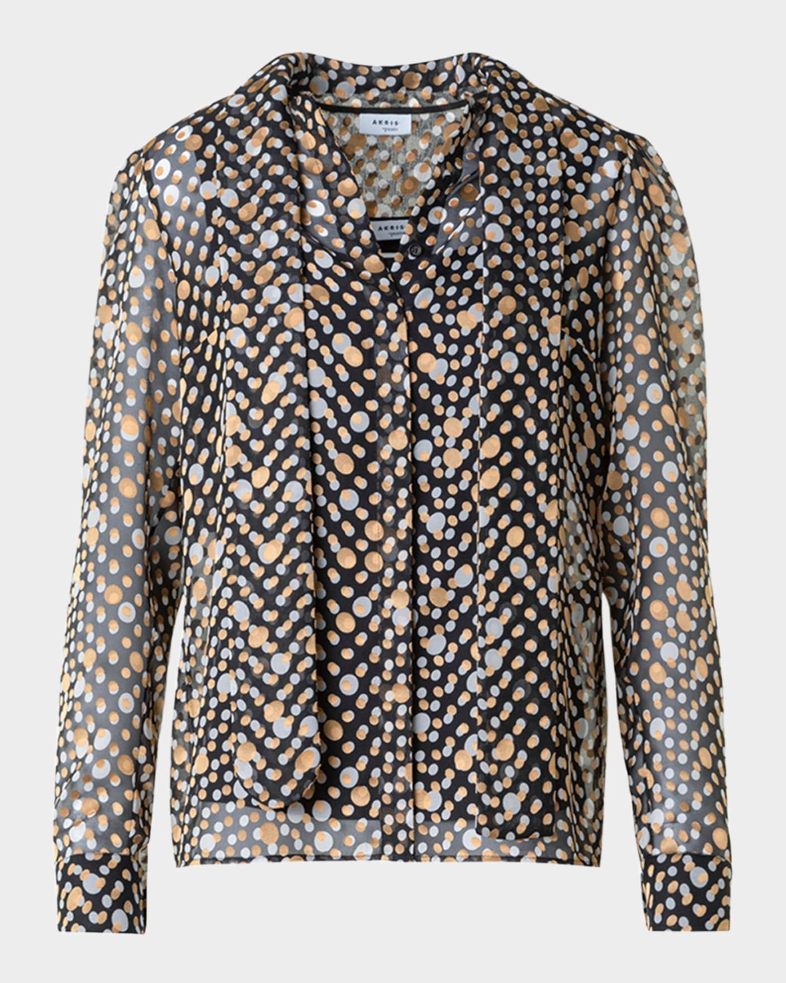 Polka Dot Crepe de Chine Blouse Product Image