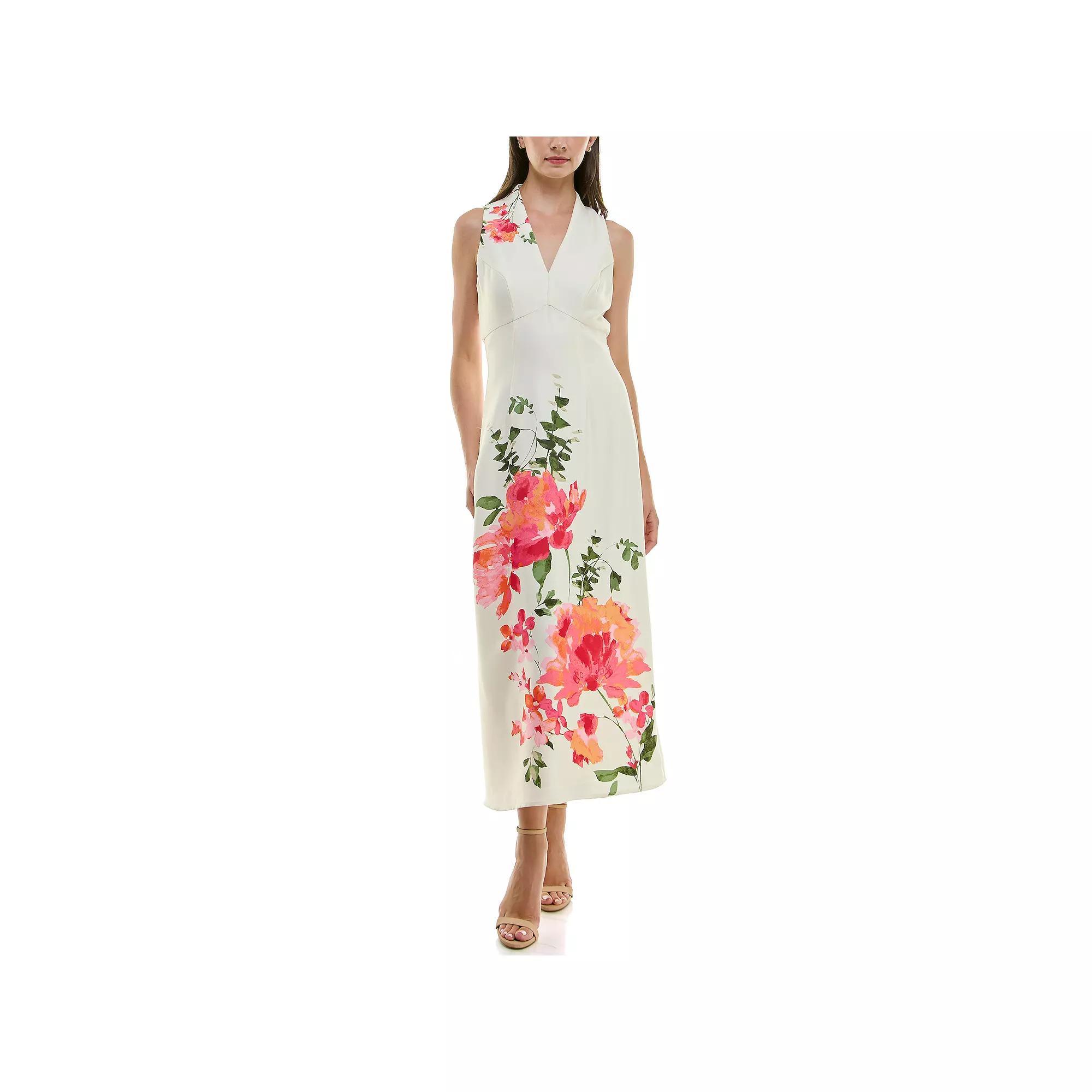 Women's Taylor V-Neck Sleeveless Shift Dress, Size: 4, Cream Red Pink Product Image