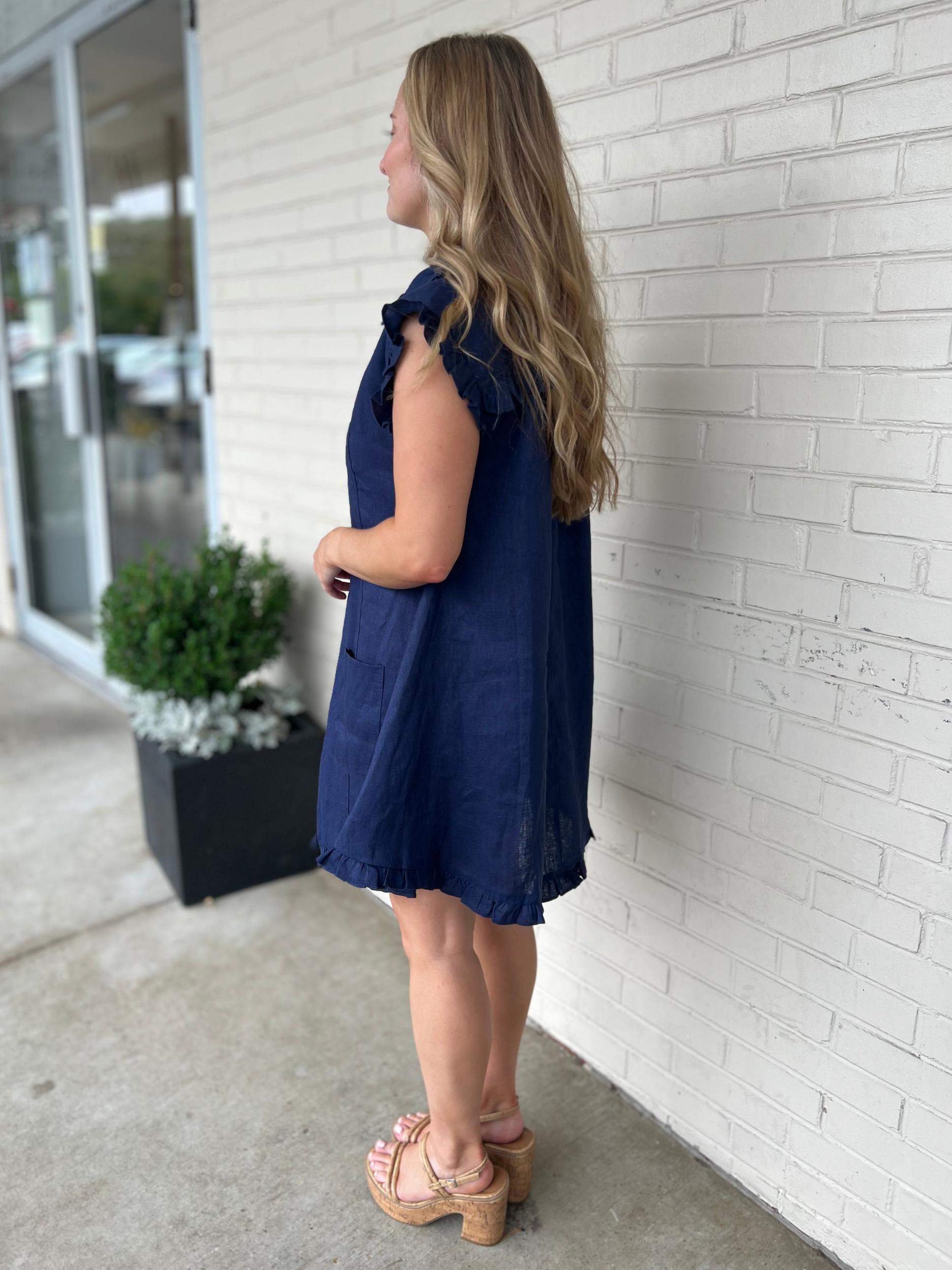 Margaret Linen Mini Dress Product Image