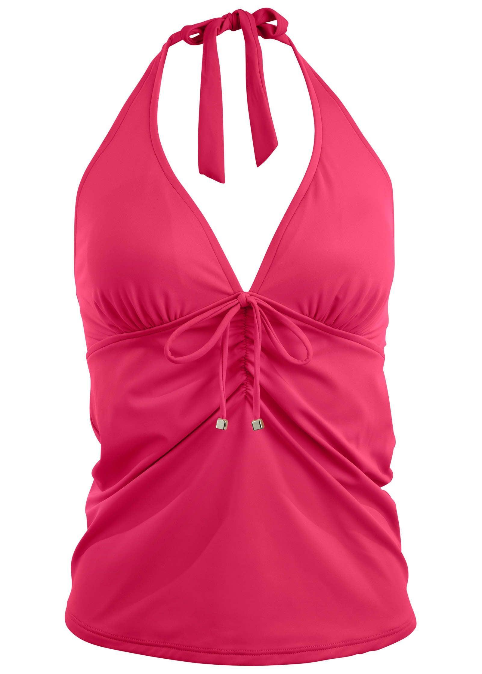 Sicily Halter Tankini Top - Raspberry Product Image
