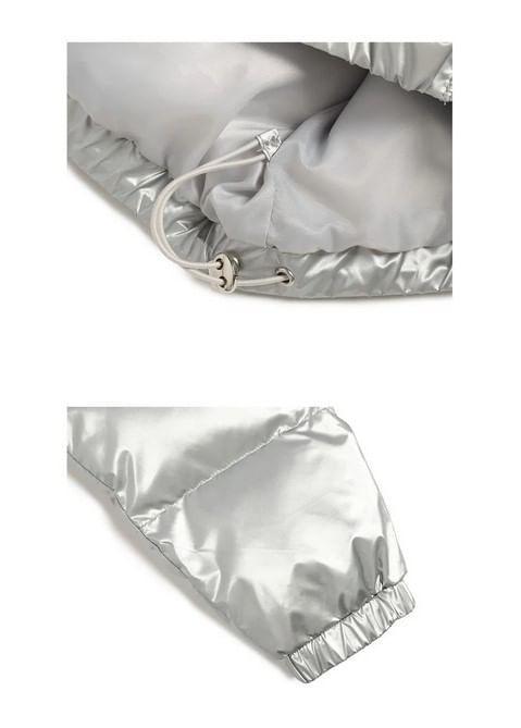 Lamé Short Puffer Jacket (Silver) Product Image