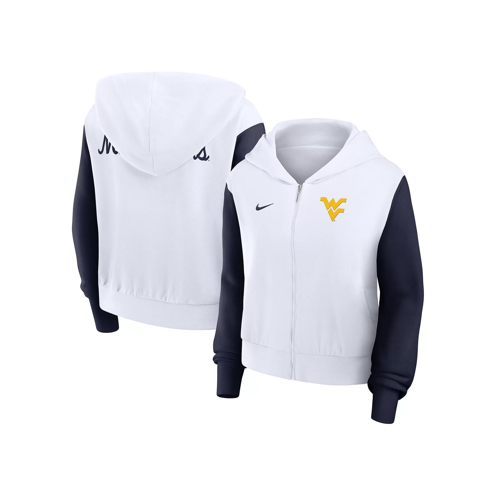 Women's Nike White West Virginia Mountaineers Beyond Capability Color Block Script Full-Zip Hoodie, Size: Medium Product Image