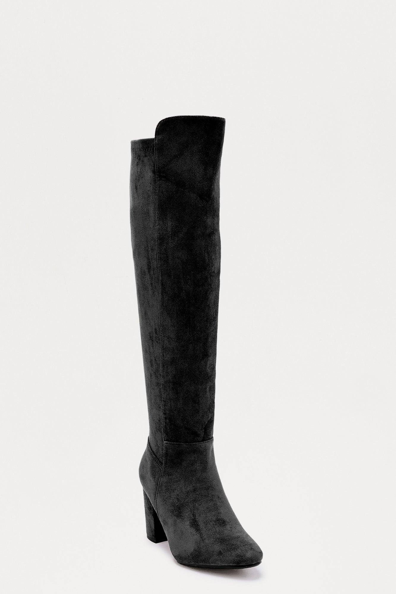 Bridge Faux Suede Boots - Black Product Image