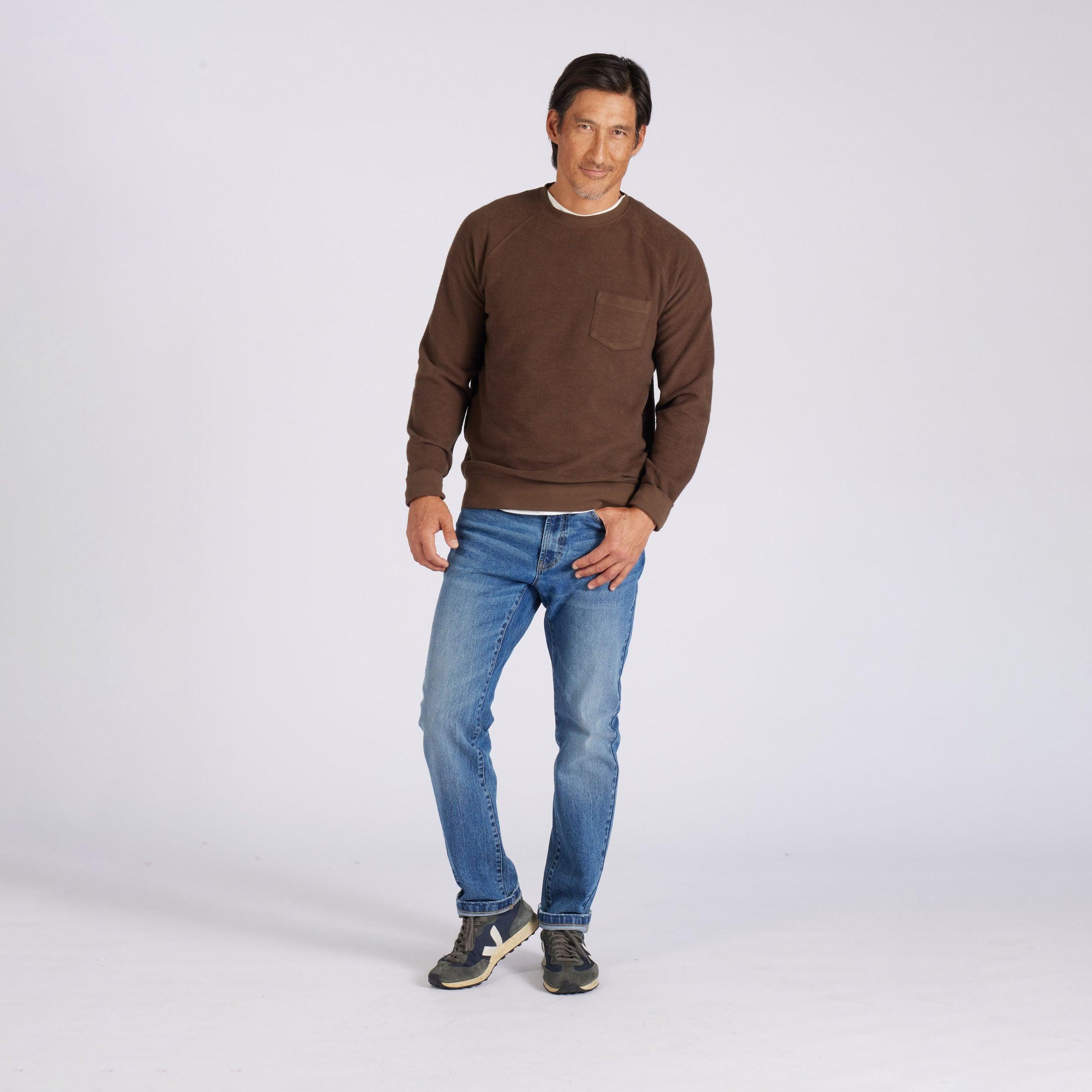 Dunlop Reverse Fleece Crew Neck - Dark Earth Product Image
