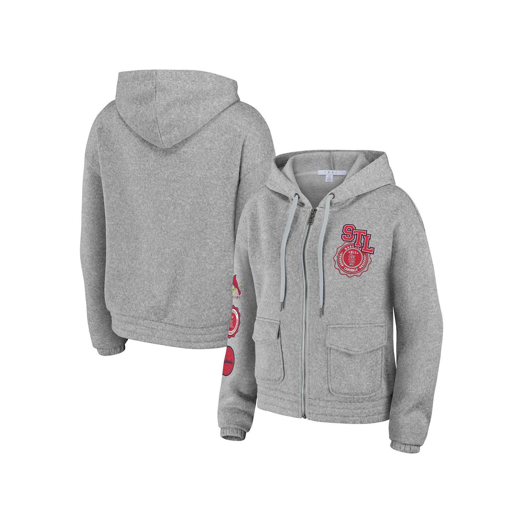 Women's WEAR by Erin Andrews Gray St. Louis Cardinals Full-Zip Hoodie, Size: Medium, Grey Product Image