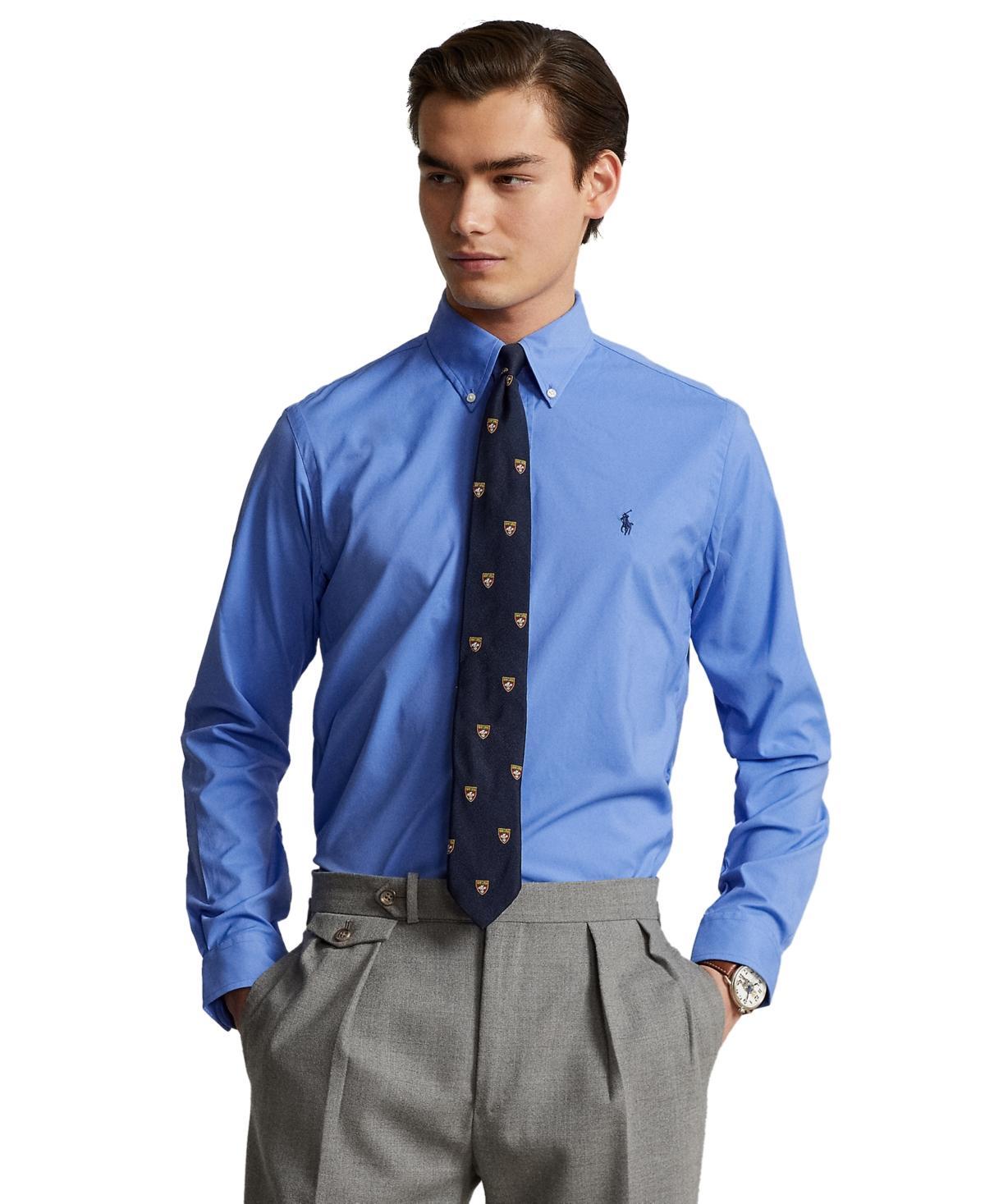 POLO RALPH LAUREN Men's Classic-fit Performance Twill Shirt In Harbor Island Blue Product Image