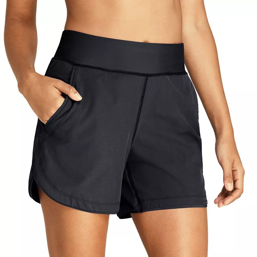 Women's Lands' End 5" Quick Dry Board Shorts Swim Cover-up, Size: 6, Black Product Image