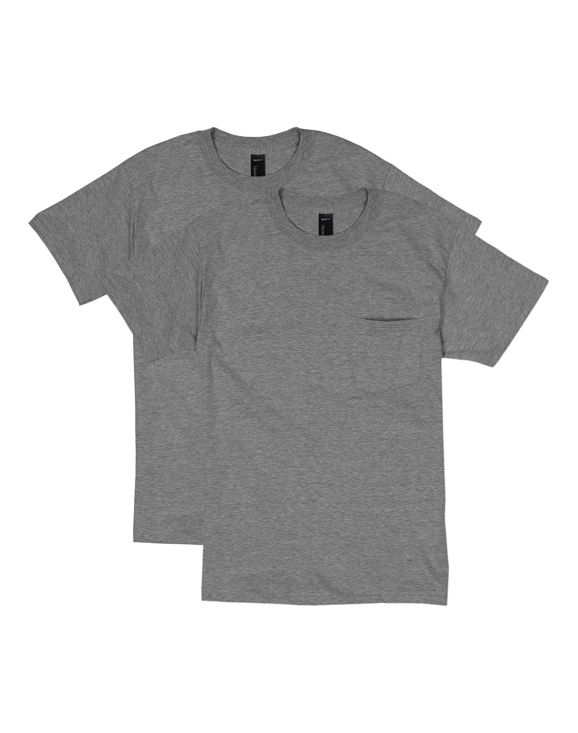 Men's Hanes® Beefy-T 2-Pack Pocket T-Shirt, Size: XL, Blue Product Image