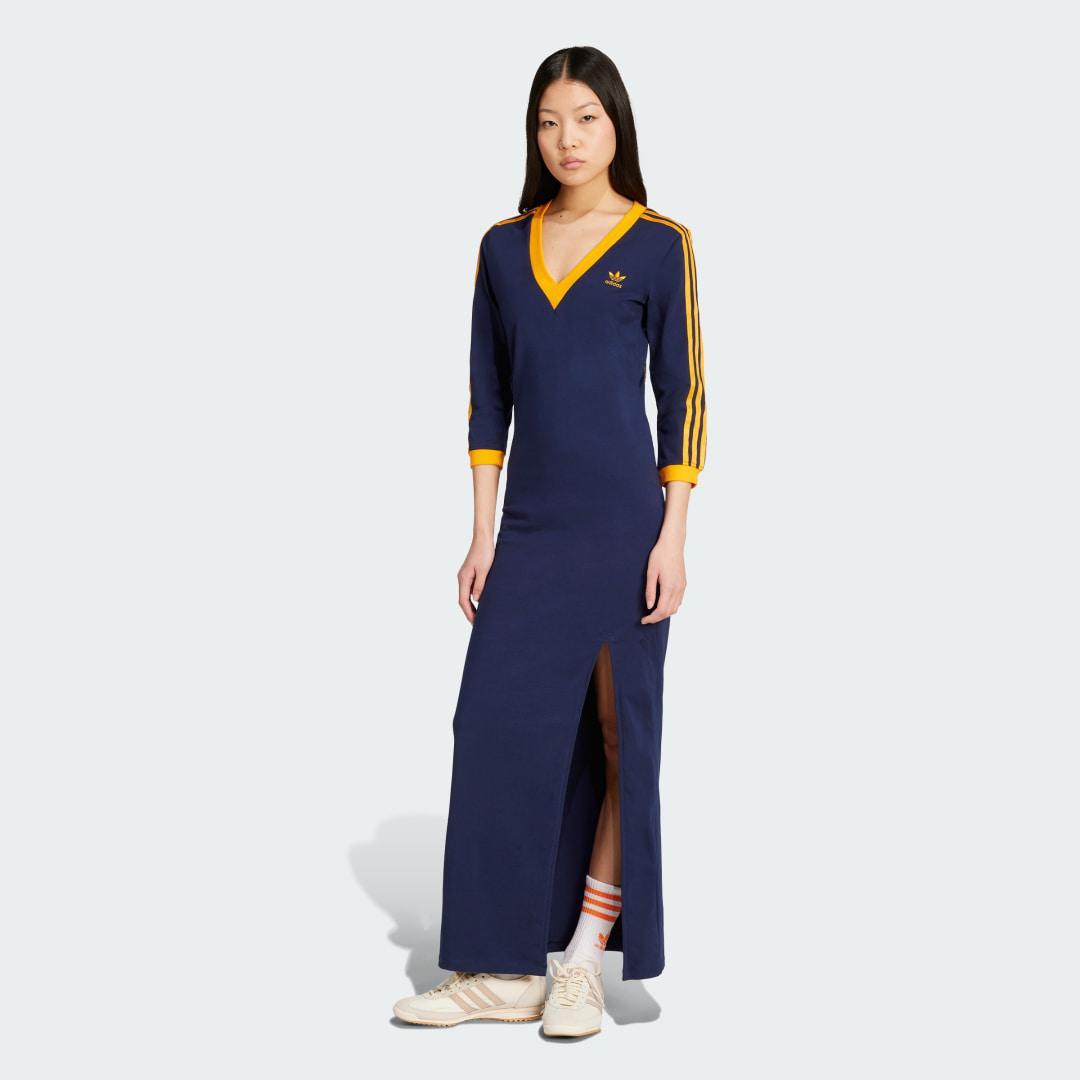 adidas Adicolor Classics 3-Stripes Maxi Dress Better Scarlet XL Womens Product Image