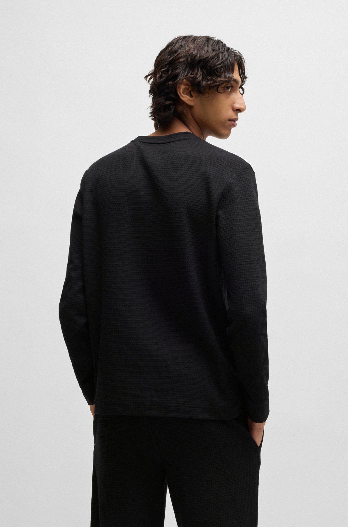 Cotton pajama top with embroidered logo Product Image