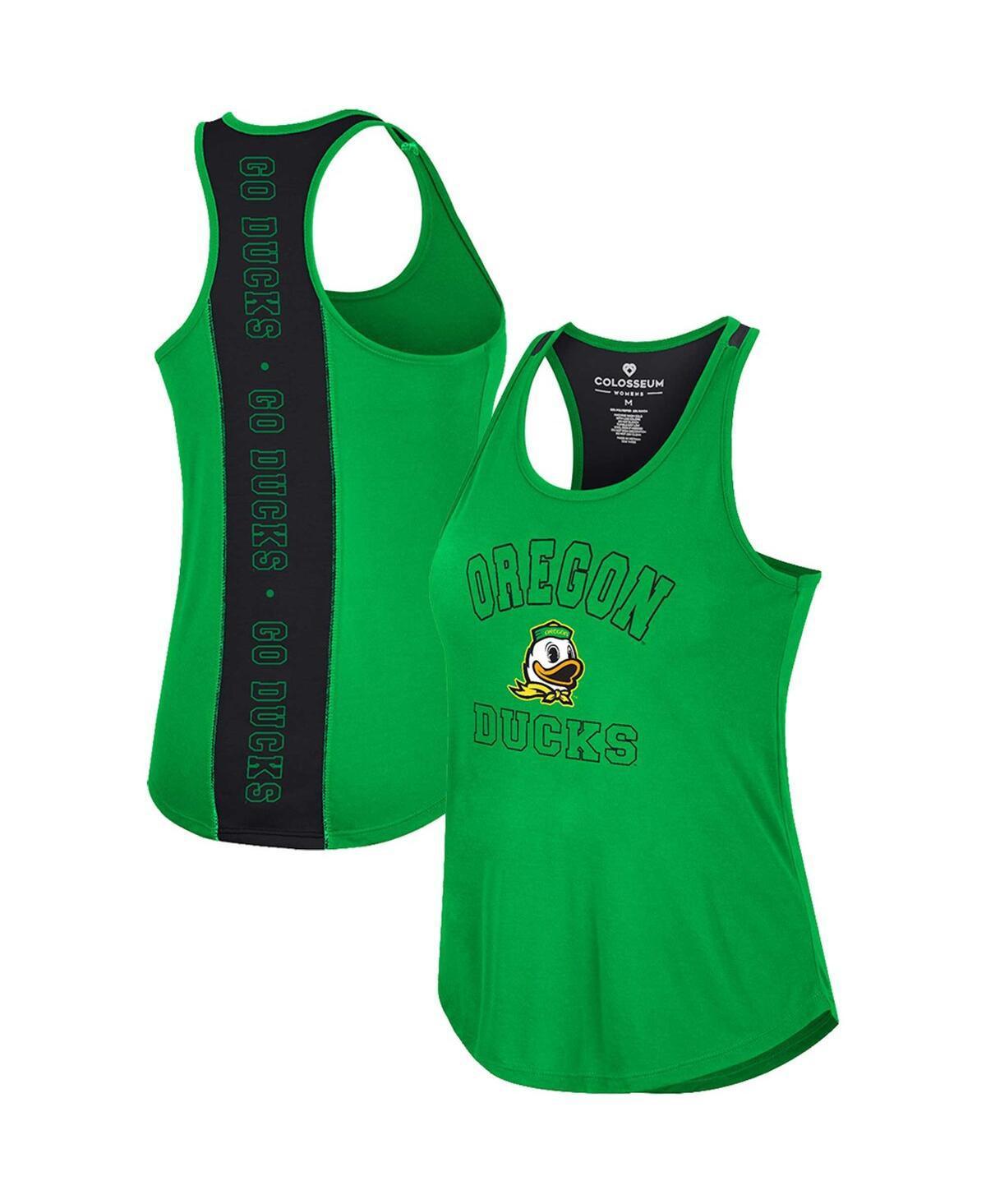 Women's Colosseum Green Oregon Ducks 10 Days Racerback Scoop Neck Tank Top, Size: Medium Product Image